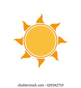 Vector sun icon. Isolated on white.