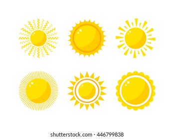 Vector sun icon isolated on background