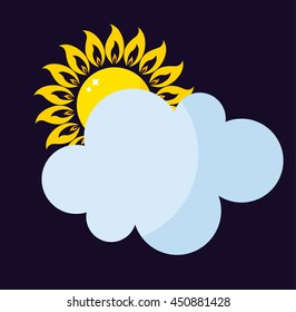 Vector sun icon isolated on background