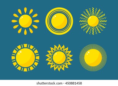 Vector sun icon isolated on background