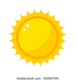 Vector sun icon isolated on background