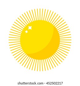 Vector sun icon isolated on background