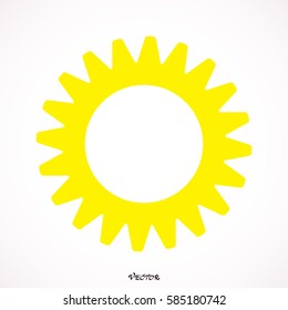 Vector sun icon isolated on background