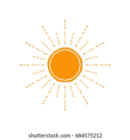 Vector sun icon. Isolated on white background.