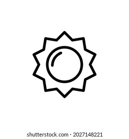Icono del sol del vector. Icono de sol sobre fondo blanco.