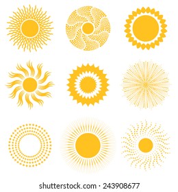 Vector sun icon set