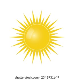 Icono de sol vectorial para el diseño meteorológico