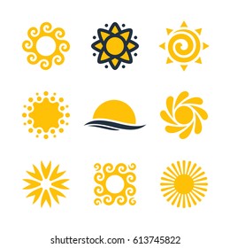 Vector sun icons.