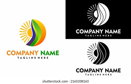 Diseño del logotipo de la plantilla de iconos de la ilustración de Vector Sun