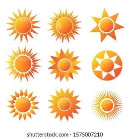 vector sun illustration on white background