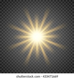 Vector Sun Light Lens Flare Glare Template Sunbeam Illustration.