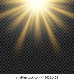 Vector sun light lens flare template illustration. Design flare effect.