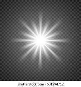 Vector sun light lens flare template illustration. Shiny Rays effect.