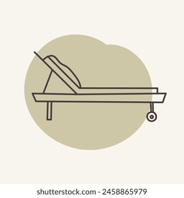 Tumbona de Vector, dibujo de la tumbona de playa. Perfecto para el verano y los diseños de viaje.