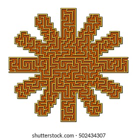 Vector Sun Maze for Children
