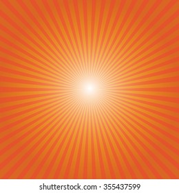 Vector sun on orange background with copy space.