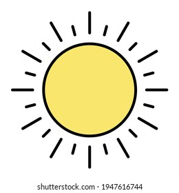 Vector Sun Outline Icon Design
