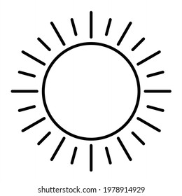 Vector Sun Outline Icon Design
