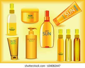Vector sun protection products for summer