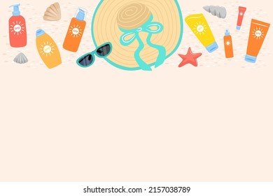 Vector sun protection and safety skin. The concept of beauty and health. Vector illustration.