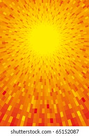 Vector sun shine orange background