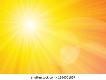 Vector : Sun shine with yellow background