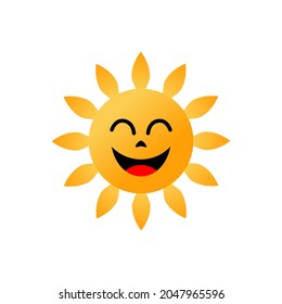 vector sun shining with a smile. sun icon in flat style.