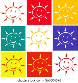 Vector sun smiley