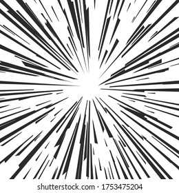 Vector sun star burst monochrome radial ray line background