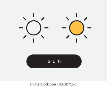 Vector sun sunshine brightness icon illustration