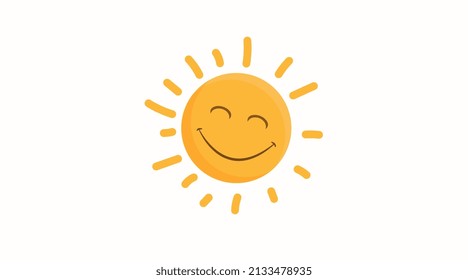 vector sun symbol. cartoon smiling sun icon