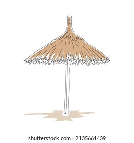 Vector sun umbrella, summer beach parasol illustration