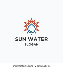 Vector sun water logo design