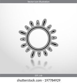 Vector sun web flat icon. Isolated on white.