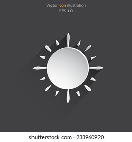 Vector sun web flat icon. Eps 10 illustration. Weather background.