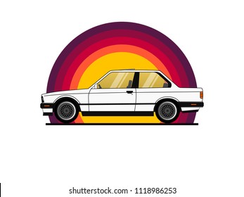 vector sun white car circles 