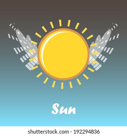 vector sun wings