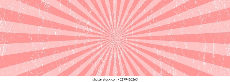 Vector Sunburst Background In Comic Book Style With Scratched Texture. Retro Pop Art Design.