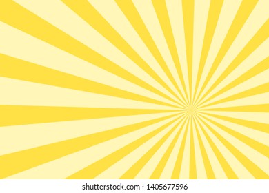 Vector sunburst background. Stripes in retro pop art style