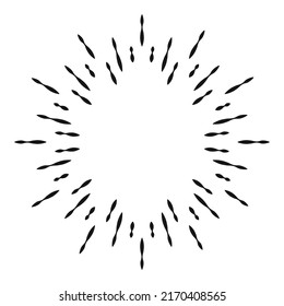Vector sunburst black color line isolated on white background. 10 eps