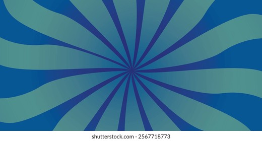 Vector sunburst design with radial stripe pattern background Blue