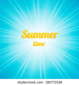 Vector sunburst summer background.