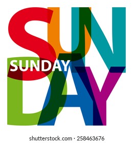 Vector Sunday. Broken Text