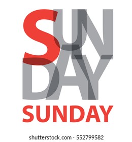 Vector sunday. Broken text