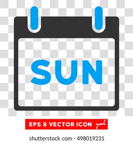 Vector Sunday Calendar Page EPS vector pictogram. Illustration style is flat iconic bicolor blue and gray symbol on a transparent background.