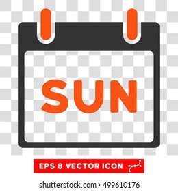 Vector Sunday Calendar Page EPS vector pictograph. Illustration style is flat iconic bicolor orange and gray symbol on a transparent background.