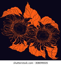 vector sunflower