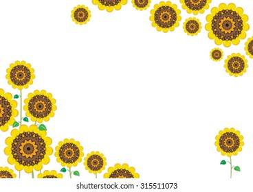 Vector sunflower border/corner
