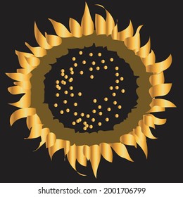 Vektorblume auf goldenem Farbverlauf
