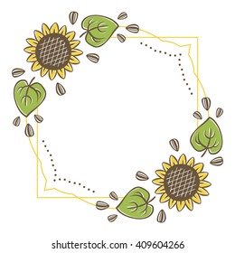 vector sunflower frame